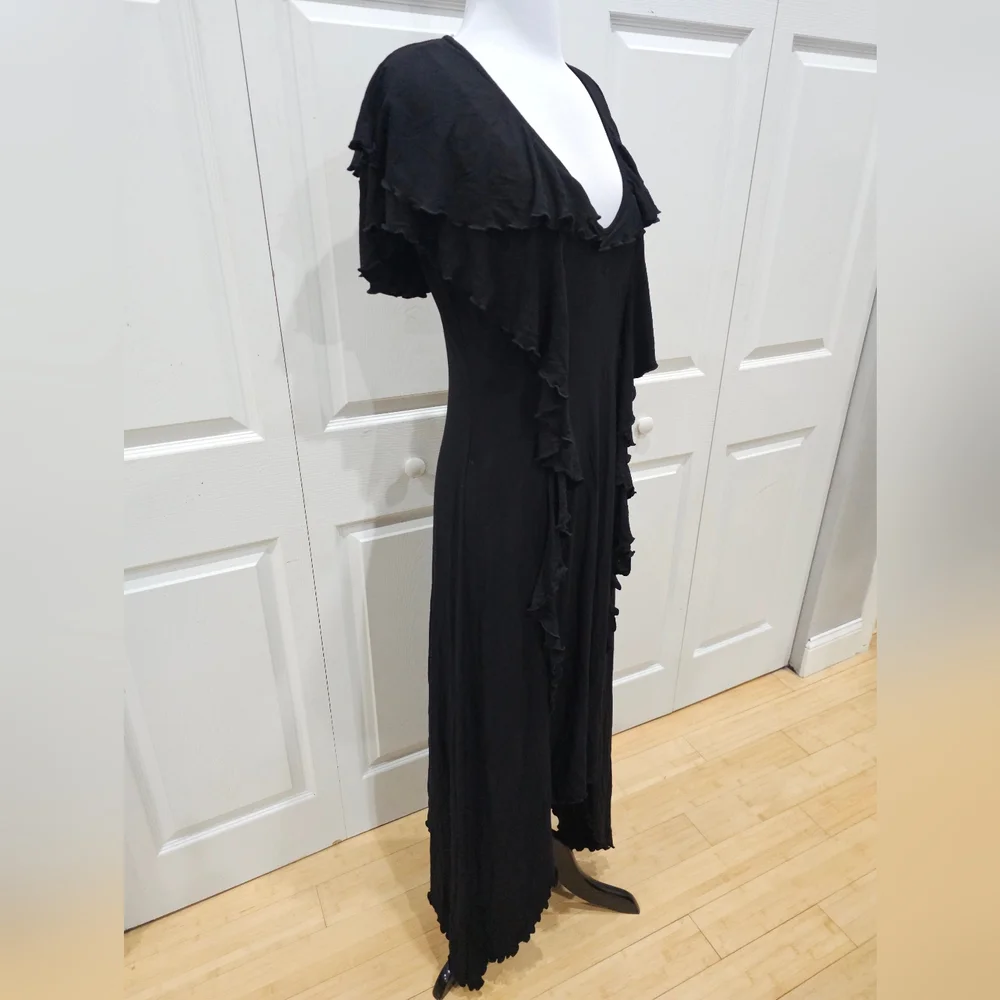 Killstar Goth Witchy Black Ruffled Spectral Galaxy Maxi Dress S NWT - Picture 5 of 7